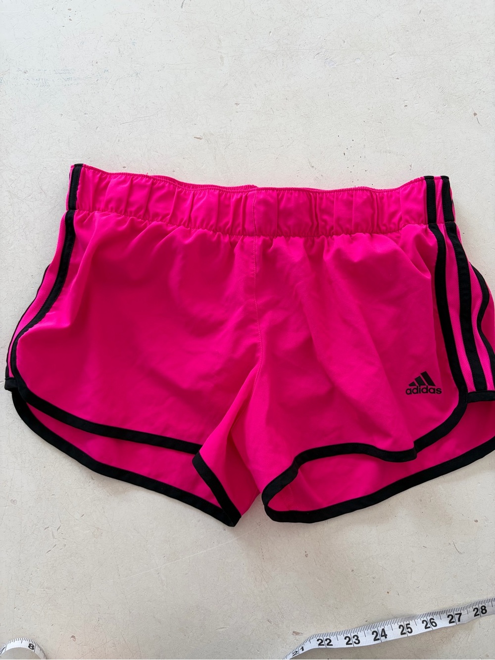 adidas Women's Neon Pink Athletic Shorts with Black Trim